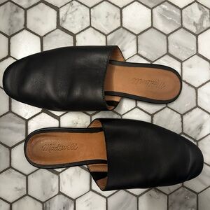 Madewell Black Leather Mules